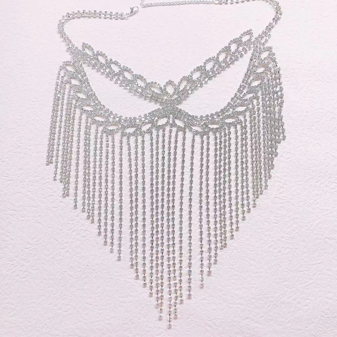 Masquerade Party Jewelry Accessory Crystal Rhinestone Face Mask Chain